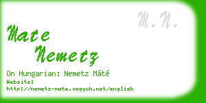 mate nemetz business card