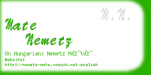 mate nemetz business card